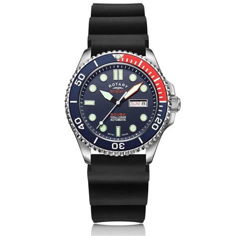 Rotary Super 7 Pepsi Scuba Diving Automatic Blue Dial Silicone... for ...