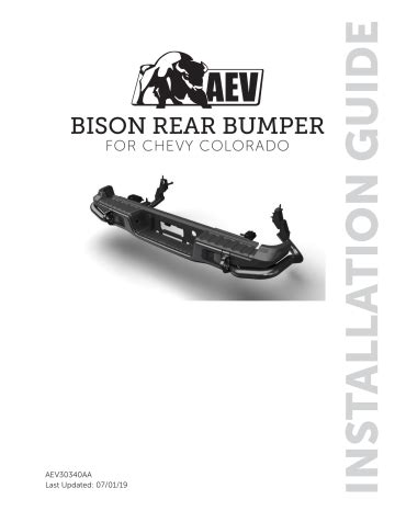 AEV Bison Rear Bumper Installation Guide | Manualzz