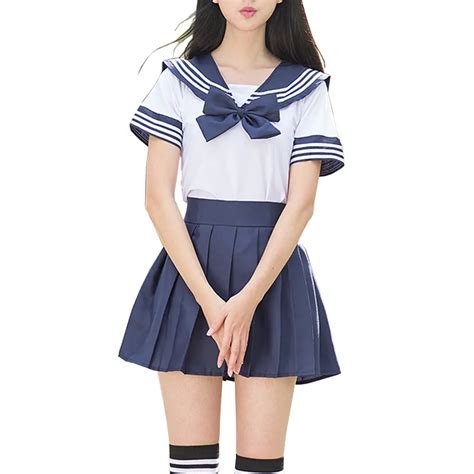 sailor suit school uniform sets JK school uniforms for girls white ...