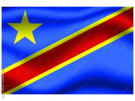 Democratic Republic Of The Congo national flag, isolated on background ...