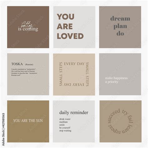 Quotes for instagram blog feed. Set of instagram post frame templates ...