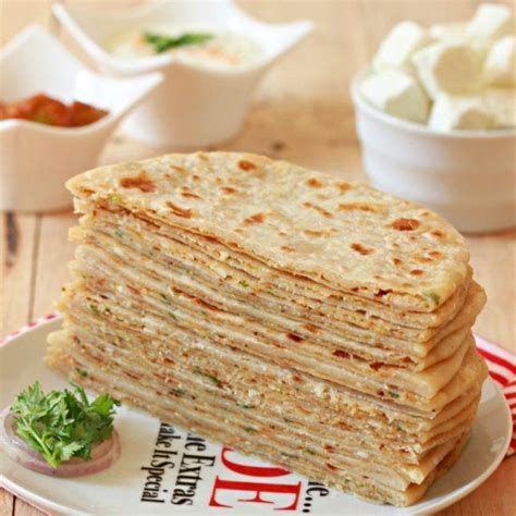 Stuffed Indian Flat bread with cottage cheese and spices and herbs ...