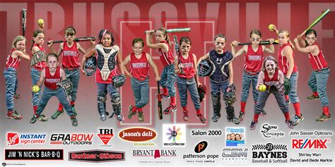 Custom All-Star Team Banner - Trussville 8U All-Stars Softball - Frenzy Designs