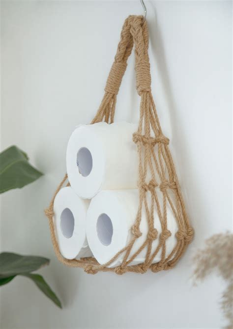 Toilet Paper Holder Toilet Roll Storage Boho Bathroom Decor - Etsy | Macrame design, Macrame ...