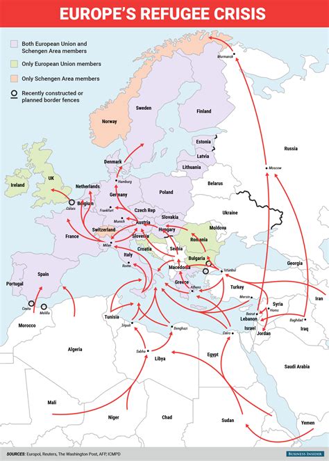 Map of Europe refugee crisis - Business Insider