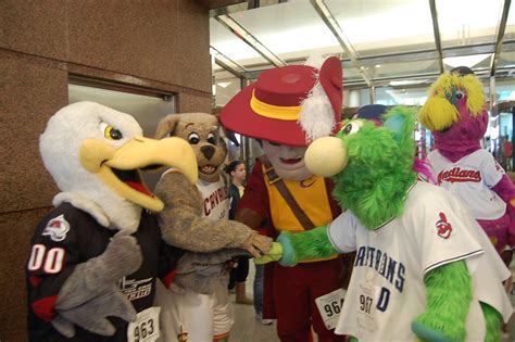 Cleveland Mascots come together | Mascot, Sports advertising, Cleveland ...