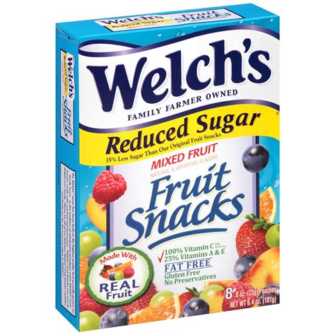 Fruit Snacks Mixed Reduced Sugar from Welch's | Nurtrition & Price