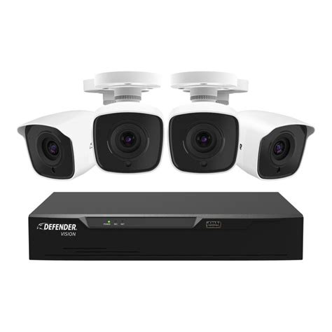 Defender 4K Ultra-HD 4k Ultra HD Indoor/Outdoor 4-Channel 4-Camera 4K Wired Hardwired Bullet 1Tb ...