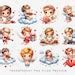 Cute Cupid Clipart Bundle Valentines Day PNG Watercolor Whimsical Cupid ...