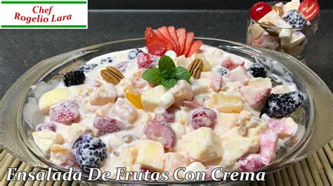 ENSALADA DE FRUTAS CON CREMA , DELICIOSA RECETA! - YouTube