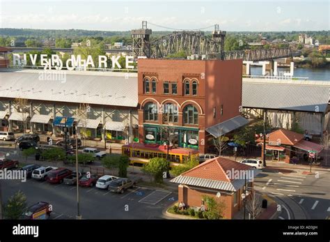 The River Market district in downtown Little Rock Arkansas Stock Photo ...