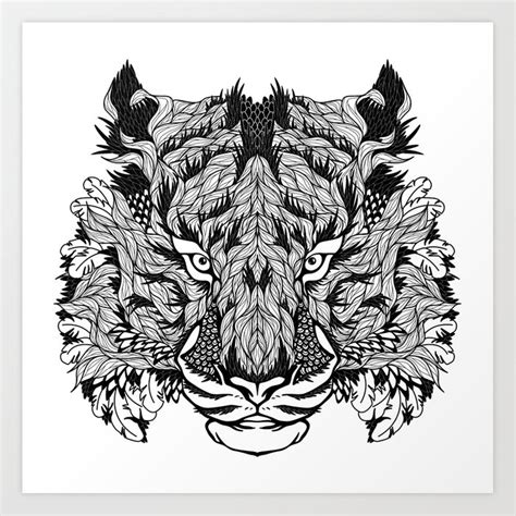 TIGER head. psychedelic / zentangle style Art Print by DianaFinchArt ...