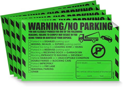 Amazon.com : Parking Violation Stickers for Cars (Fluorescent Green ...