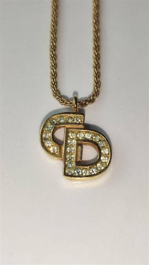 Authentic Dior Christian Dior CD logo necklace GP - Gem