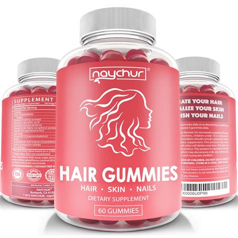 Hair Growth Vitamins Biotin, 60Gummies- Hair Loss Treatment, Regrowth ...