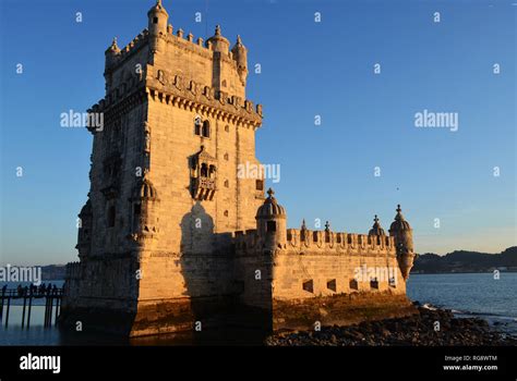 16th century Belem tower, one of the top historical monuments in Lisbon ...