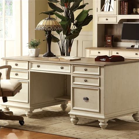 Riverside Furniture Coventry Two Tone Executive Desk in Dover White - 32535