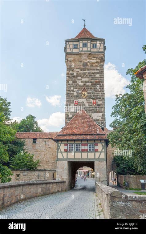 city gate, city wall, rothenburg ob der tauber, patrol path, gates ...