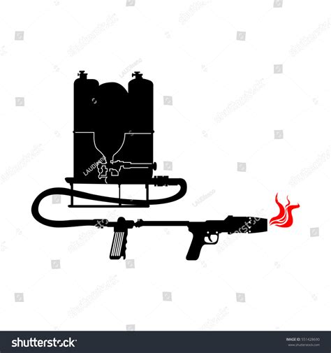 Isolated Silhouette Flamethrower Vector Illustration Stock Vector (Royalty Free) 551428690 ...