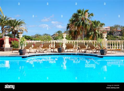 Swimming pool at luxury hotel, Tenerife island, Spain Stock Photo - Alamy