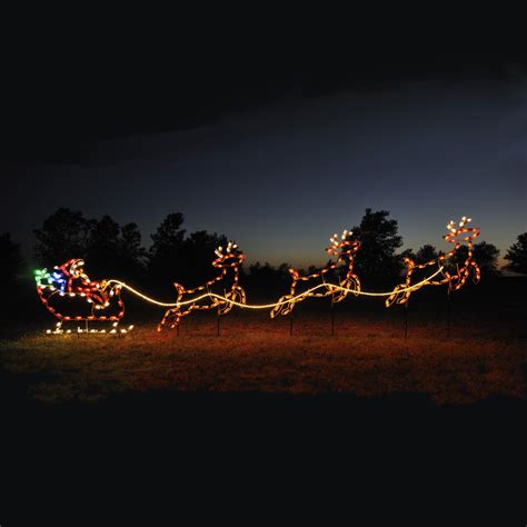 Santa Sleigh & Reindeer C7 LED Light Display - 16.8'