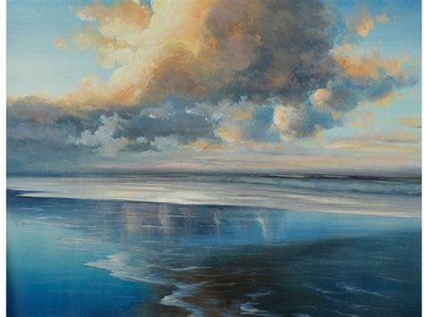 Large Seascape Painting 48x36 Blue Cream Acrylic | Etsy | Painting ...