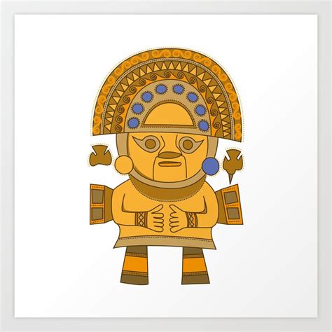 Inca Sun God Art Print by Mona | Society6