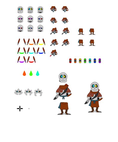 Ink sans Sprite sheet by ARTfazbear7777 on DeviantArt