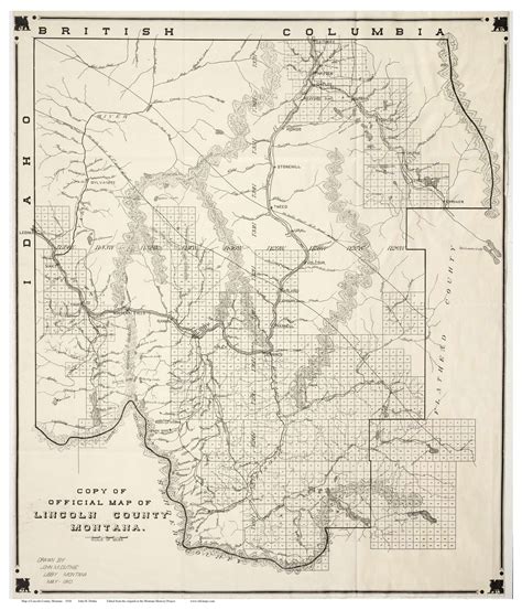 Lincoln County Montana 1910 - Old Map Reprint - OLD MAPS