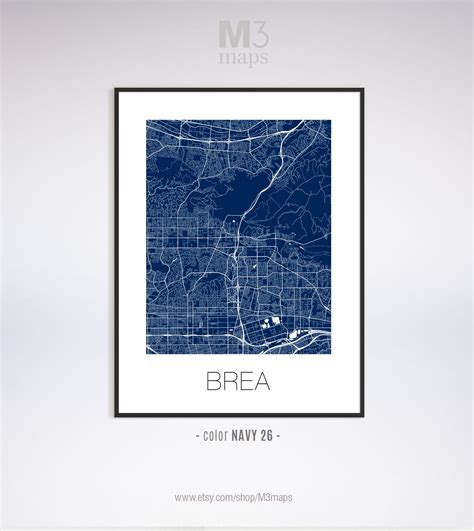 Brea California Brea CA Map Brea Map Brea Print Brea - Etsy