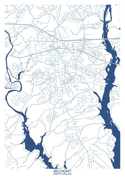 Belmont NC Map Pittsburgh Map Company - Etsy