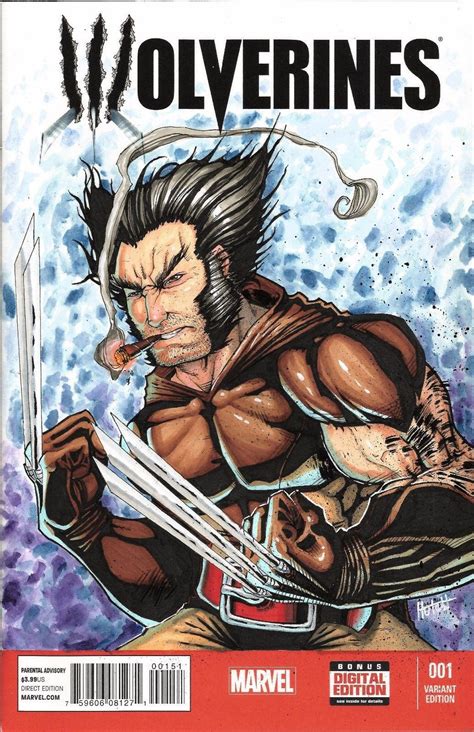 Wolverine Comic Book Sketch Cover Original by Hutch Marvel X-men ...