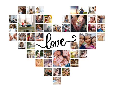 Heart Love Photo Collage Photoshop Collage Love Collage | Etsy