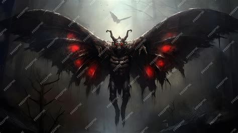 Premium AI Image | Mothman over the small American town Illustration based on the urban legend ...