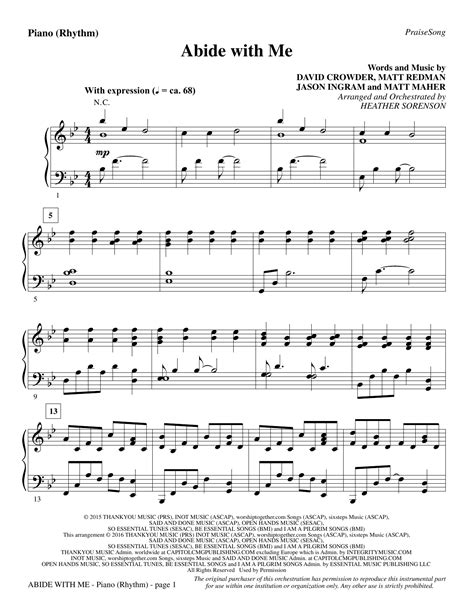 Abide with Me - Piano/Rhythm by Heather Sorenson Sheet Music for Choir ...