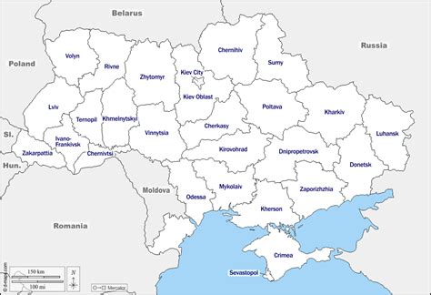 Ukraine free map, free blank map, free outline map, free base map ...