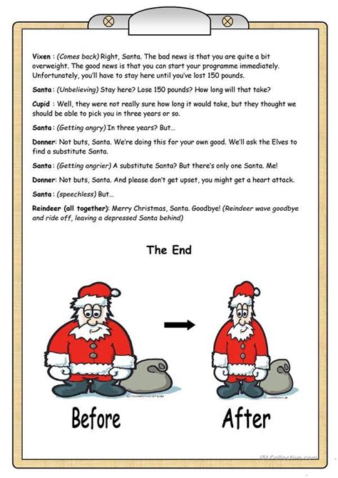 Short Plays (2): SantaÂ´s Diet | Play scripts for kids, Short play, Christmas play scripts