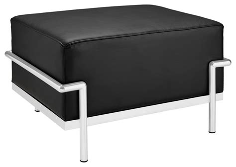 Modern Contemporary Living Room Leather Ottoman Black - Modern - Footstools And Ottomans - by ...