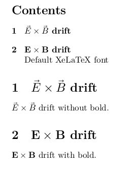 math mode - Bold vector symbols in heading - TeX - LaTeX Stack Exchange