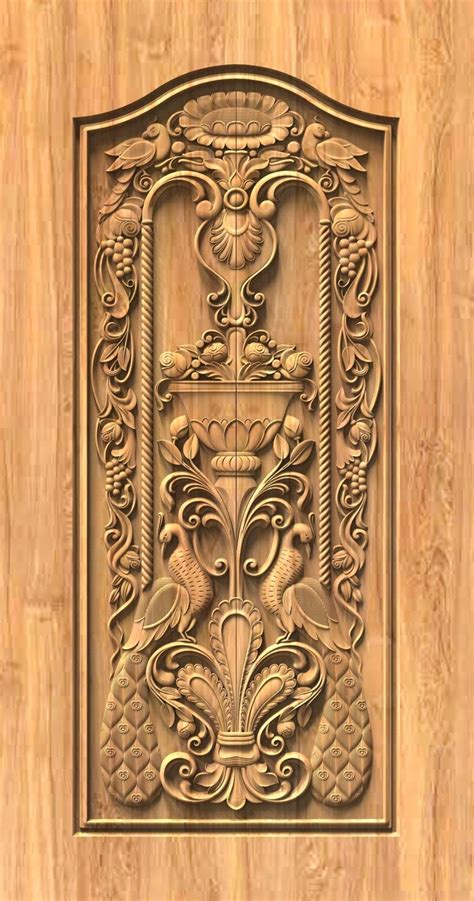 70s pattern Full door peacock Design | Front door design wood, Single main door designs, Door ...