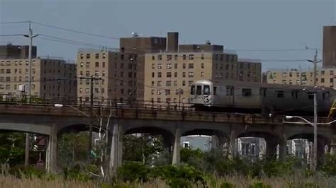 IND Far Rockaway Line (taken from street and boardwalk) - YouTube