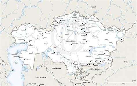 Vector Map of Kazakhstan political | One Stop Map