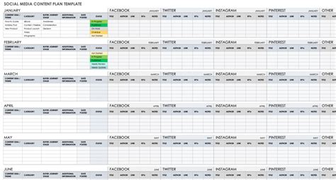 10+ Free Content Plan Templates | Smartsheet