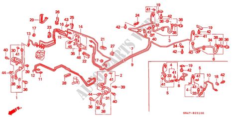 BRAKE LINE (ABS)(LH) for Honda Cars CIVIC VTI 4 Doors 5 speed manual 1995 # HONDA CARS - Genuine ...