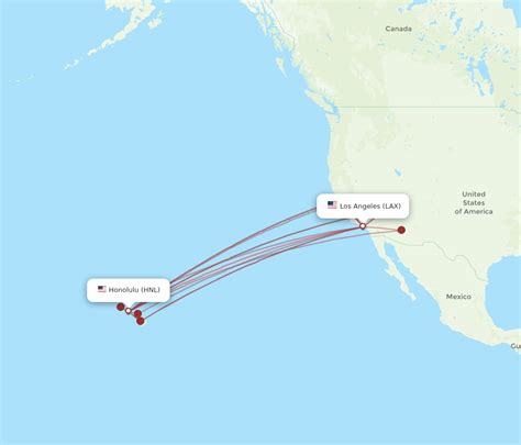 All flight routes from Honolulu to Los Angeles, HNL to LAX - Flight Routes