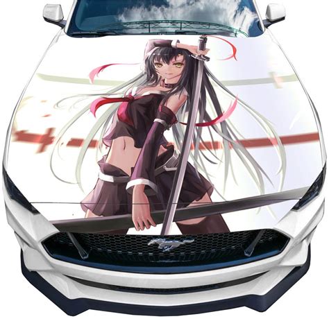 Vinyl Decal Anime Girl Car Hood Wrap Full Color Graphics | Etsy