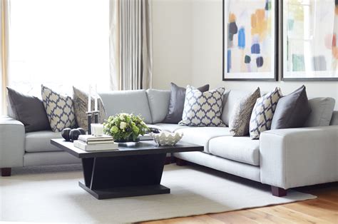 We used this light grey corner sofa to create a relaxed feeling in the ...