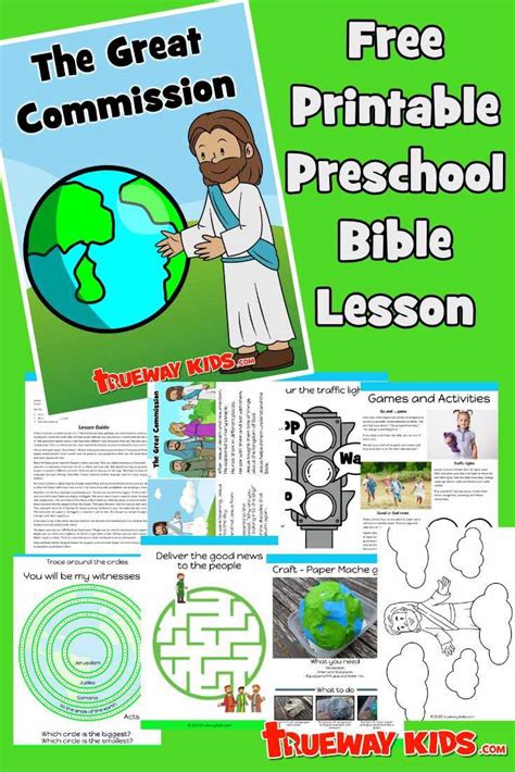 The Great Commission. Preschool Bible lesson. Story, crafts, games and worksheets | Preschool ...