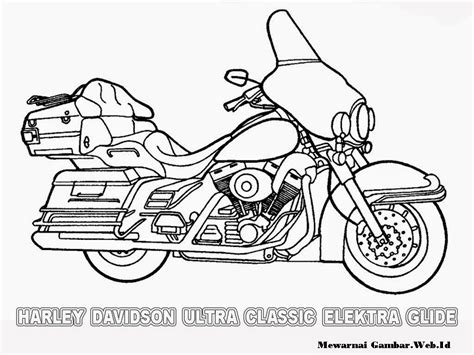 Mewarnai Gambar Motor Harley-Davidson | Mewarnai Gambar