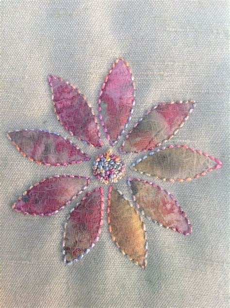 Sample of hand stitched Shadow Applique,using my favourite dyed threads | Hand Embroidery ...